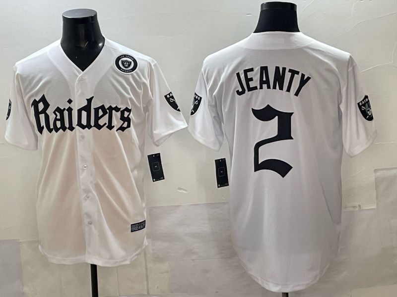 Men 2025 Oakland Raiders #2 Jeanty white 6th generation Joint Name Nike Limited NFL Jersey style 011